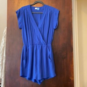 Aritzia 100% SILK Cobalt blue romper